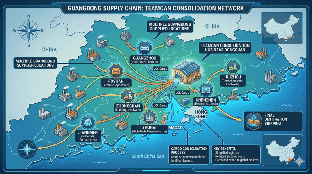 Teamcan logistics consolidation network