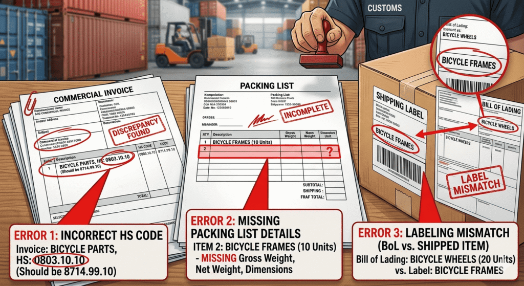 export documents with highlighted errors